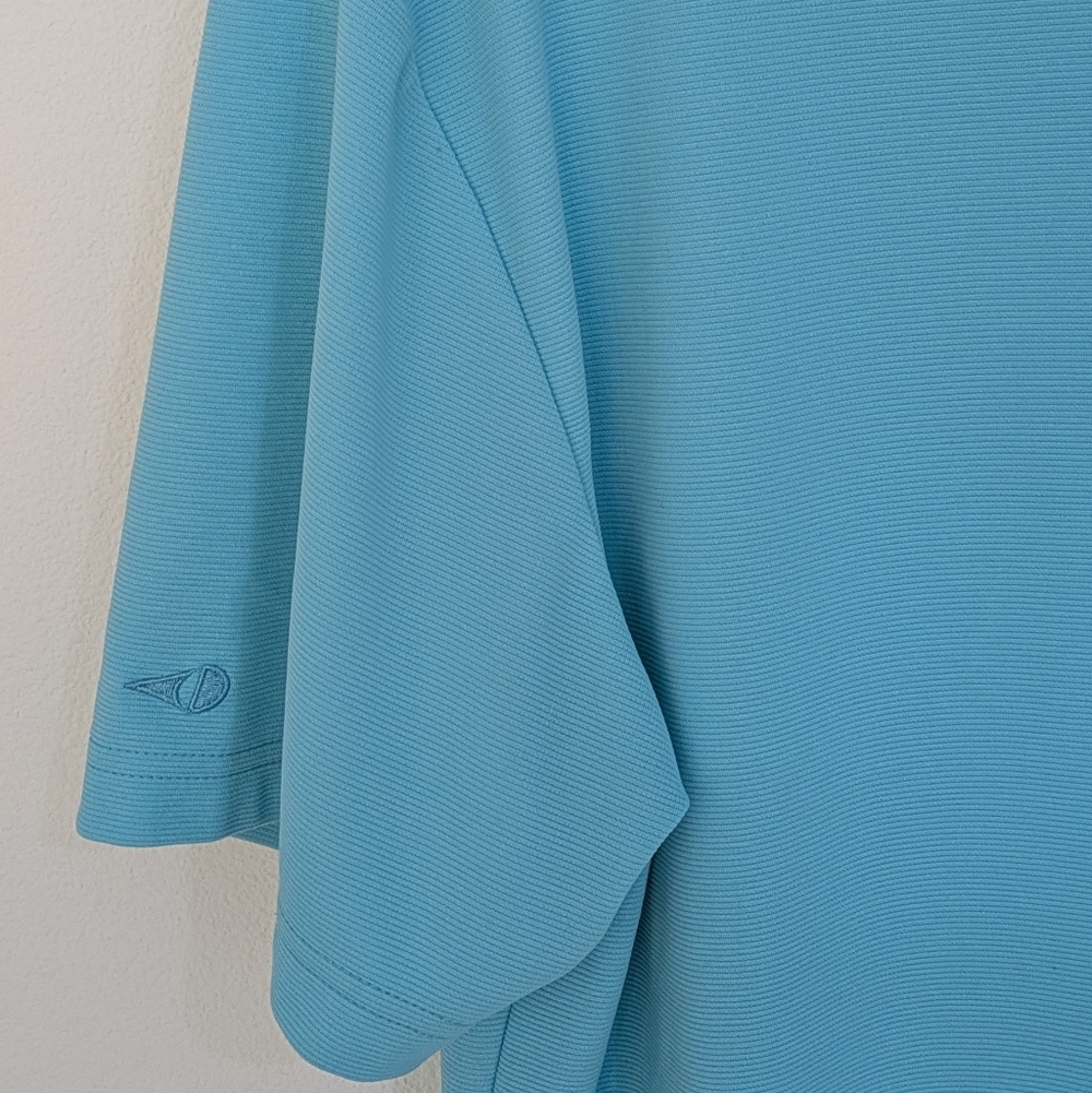 GRAND SLAM Men's GOLF POLO TEE KNIT SHIRT EASY CARE Performance Sz L Turquoise - Picture 4 of 11